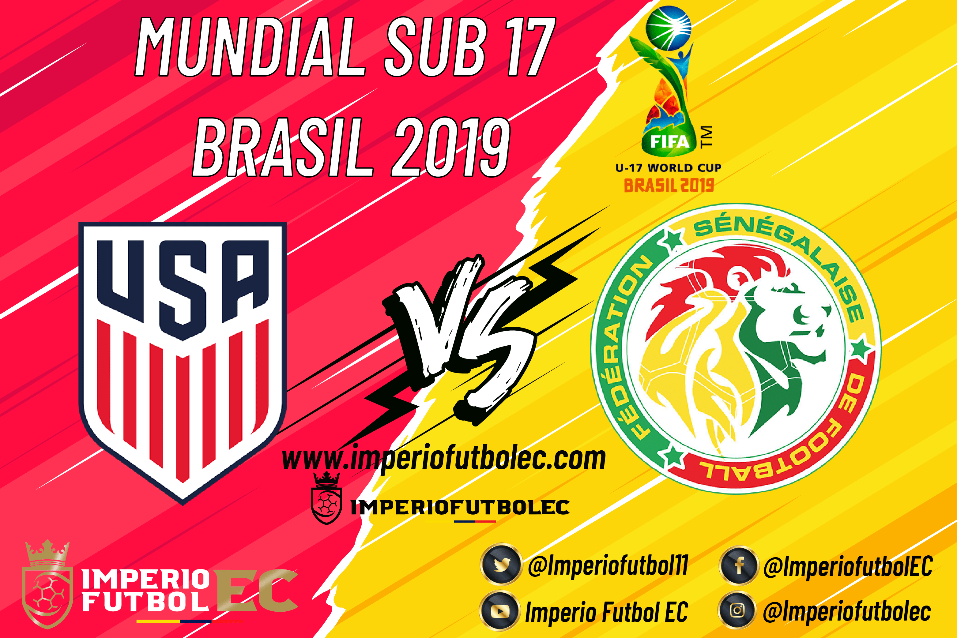 Estados Unidos vs Senegal EN VIVO Mundial Sub 17 Brasil 2019