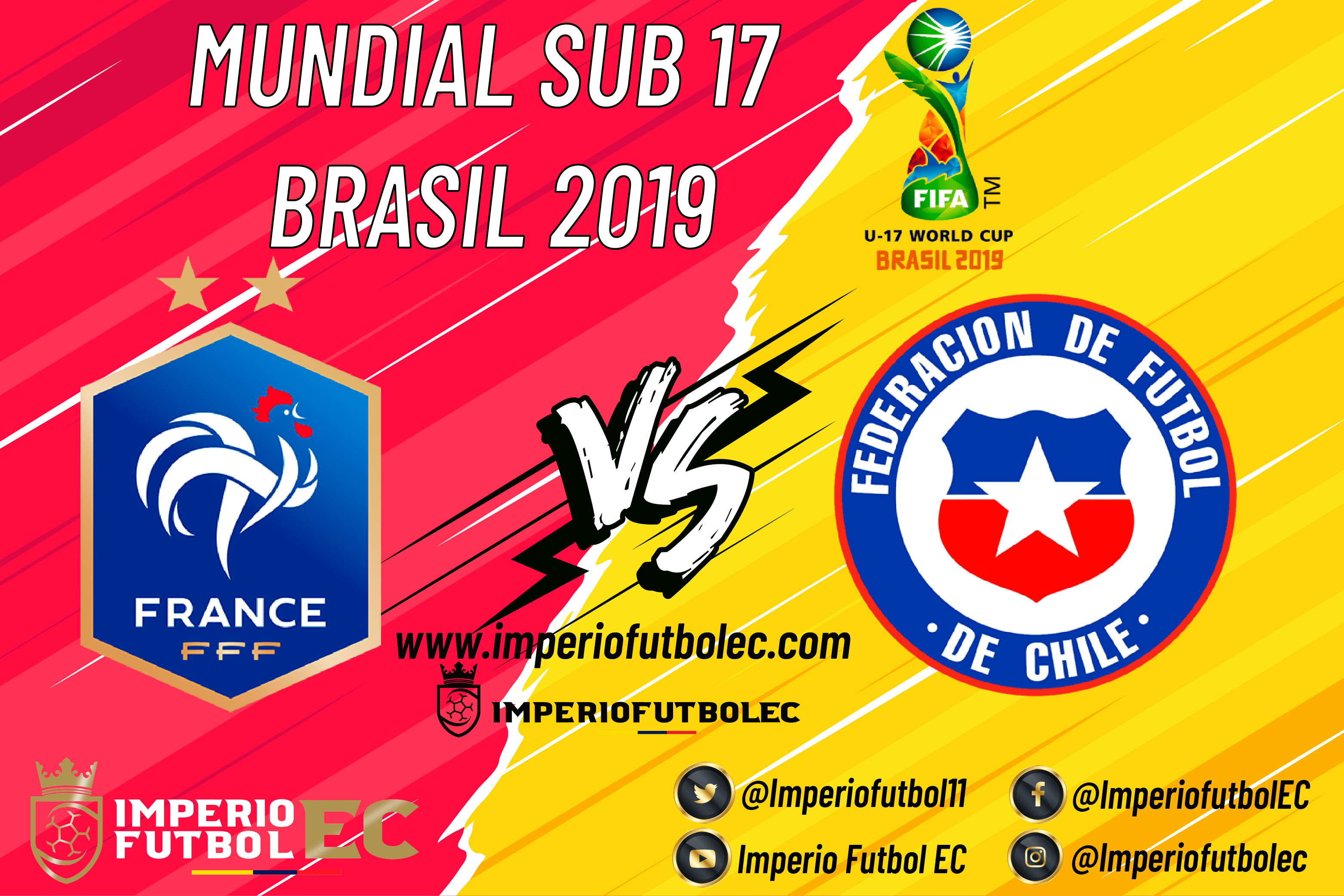 VER Francia vs Chile EN VIVO Mundial Sub 17 Brasil 2019