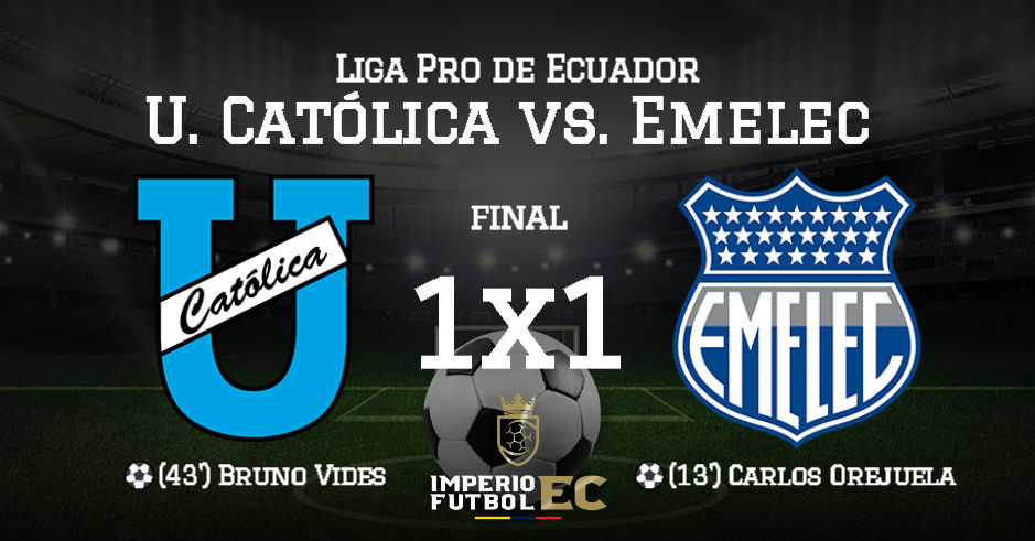 PARTIDO U. Católica vs C.S. Emelec LIGA PRO ECUADOR