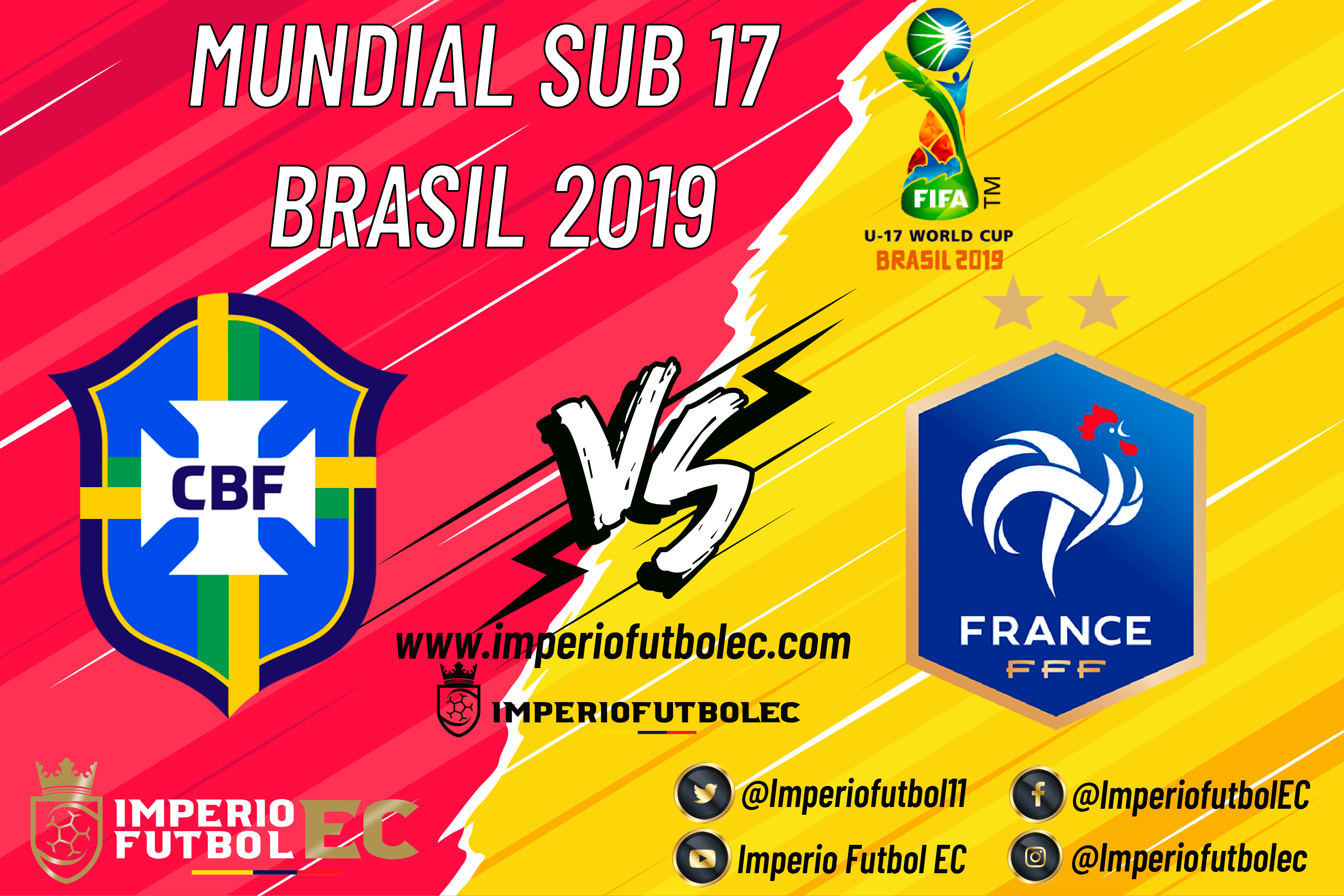 Brasil vs Francia EN VIVO HOY Mundial Sub 17 Brasil 2019