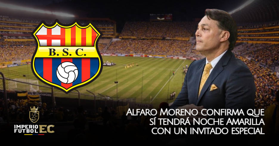 Alfaro Moreno presidente de Barcelona SC confirma que sí tendrá Noche Amarilla con un invitado especial
