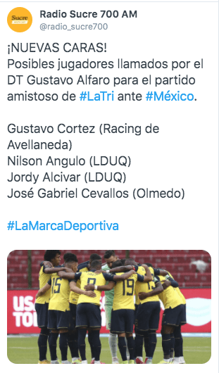 Se filtran los nombres de los convocados