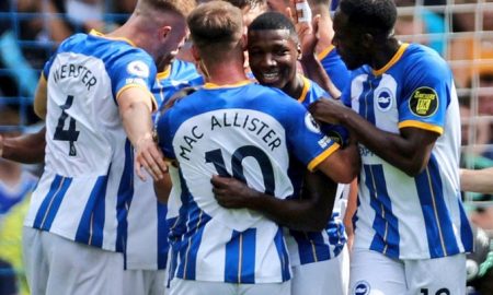 Moises Caicedo Brighton festejo