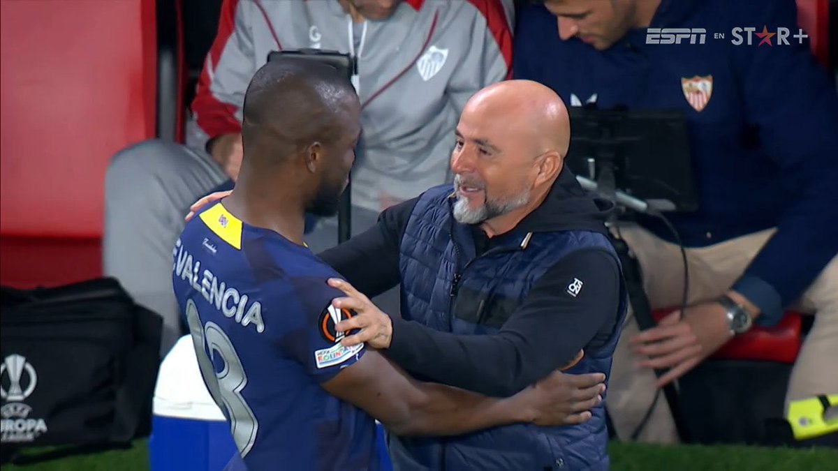 Enner Valencia y Jorge Sampaoli